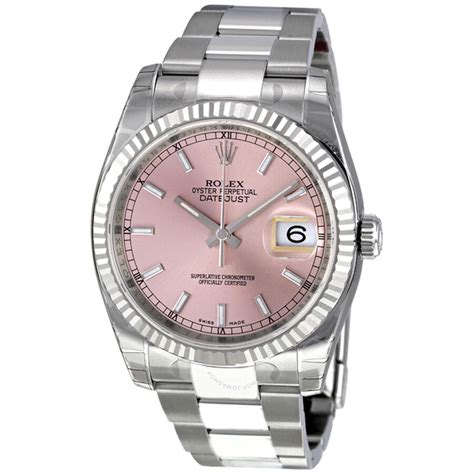 rolex oyster perpetual datejust gold pink face|rolex datejust 36mm pink.